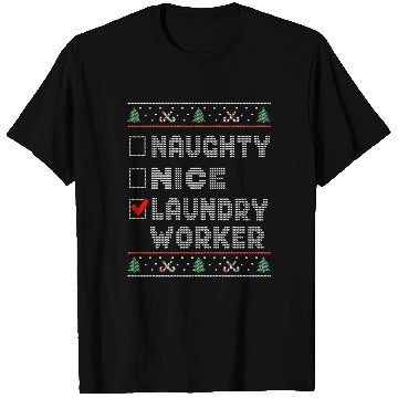 Discover Naughty Nice Laundry Worker, Matching Christmas T Shirts