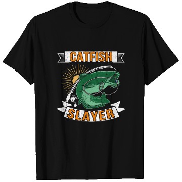 Discover Catfish Slayer - Wels Catfish Hunter T Shirts