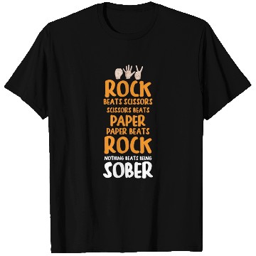 Discover Sobriety Gift for Men or Women Rock Paper Scissors T Shirts