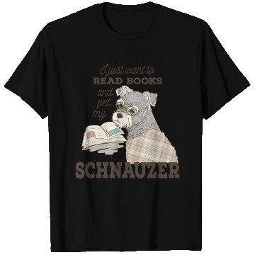 Discover Schnauzer Cartoon Book Lover Gift T Shirts