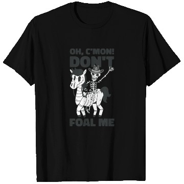 Discover Halloween Cowboy Skeleton Foal Horse Riding T Shirts