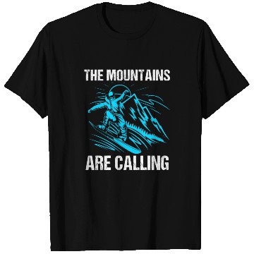 Discover The Mountains Are Calling Funny Snowboarding T Shirts
