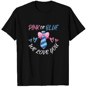 Discover Pink or Blue We Love You Bow Necktie T Shirts