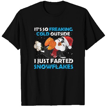 Discover I Just Farted Snowflakes Funny Penguin Christmas T Shirts