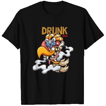 Discover Drunk bird cartoon art T Shirts