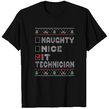Discover Naughty Nice IT Technician, Matching Christmas T Shirts