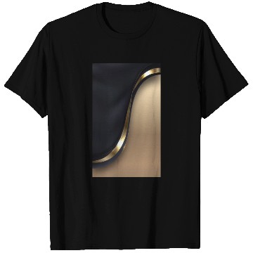 Discover Luxury Elegant Black Gold Wave T Shirts