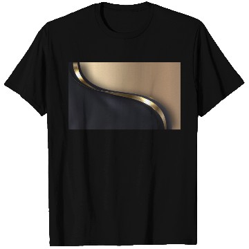 Discover Luxury Elegant Black Gold Wave T Shirts