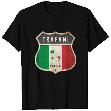 Discover Trapani Italy coat of arms flags design T Shirts