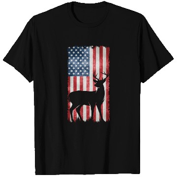 Discover Deer Hunting American Flag T Shirts