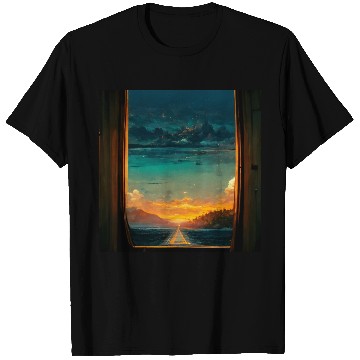 Discover Paradise island painting T Shirts
