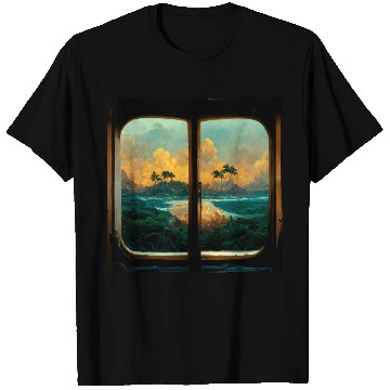 Discover Paradise island painting T Shirts