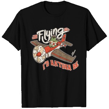 Discover Distressed I'd Rather Be Flying Funny Frog T Shirts
