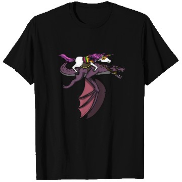Discover Unicorn Riding Dragon T Shirts