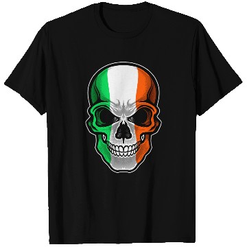 Discover Ireland Flag Skull Irish Heritage T Shirts