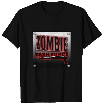 Discover Zombie Task Force Worn Metal Sign Undead shooter T Shirts