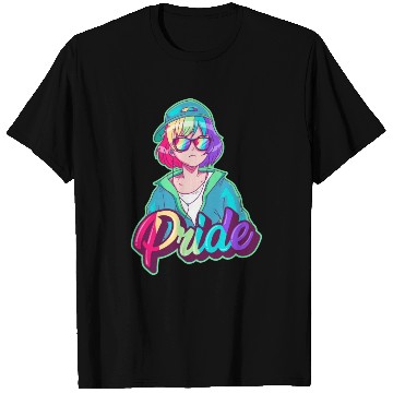 Discover Gay Pride Anime Girl Hip Hop Rainbow Gay Flag LGBT T Shirts