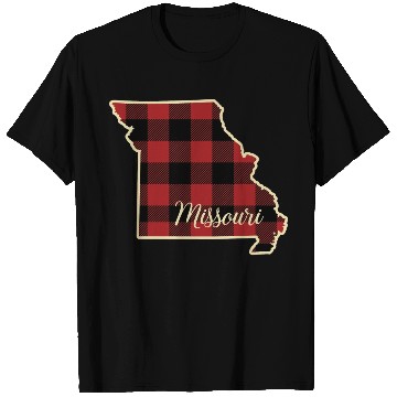 Discover Missouri Buffalo Plaid Silhouette Home State Pride T Shirts