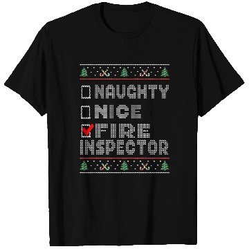 Discover Naughty Nice Fire Inspector, Matching Christmas T Shirts