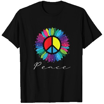 Discover Sunflower Peace Sign Rainbow LGBT T Shirts