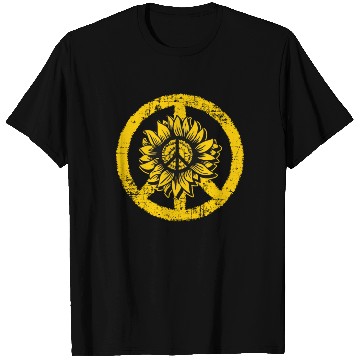 Discover Sunflower Peace Sign Hippie LGBT T Shirts