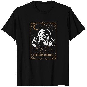 Discover Skeleton Bibliophile Tarot Card Occult Club Gothic T Shirts