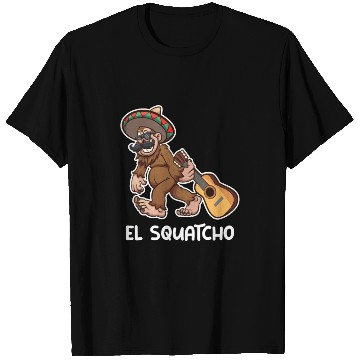 Discover El Squatcho Funny mexican guitar sasquatch T Shirts