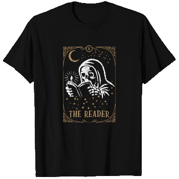 Discover Skeleton Book Reader Tarot Card Occult Club Gothic T Shirts