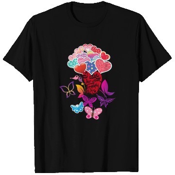 Discover Beautiful Hearts and Butterflies T Shirts