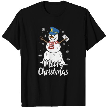 Discover Christmas Funny Postman Mailman Snowman Xmas Gift T Shirts