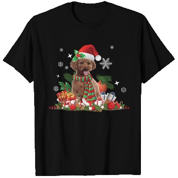 Discover Christmas themed brown Poodle dog T Shirts