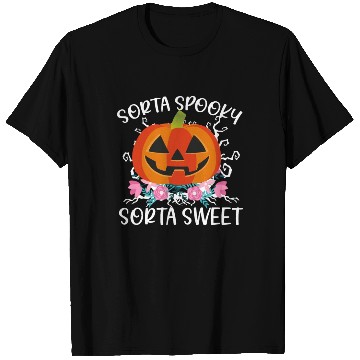 Discover Sorta Sweet Sorta Spooky Halloween pumpkin womens T Shirts