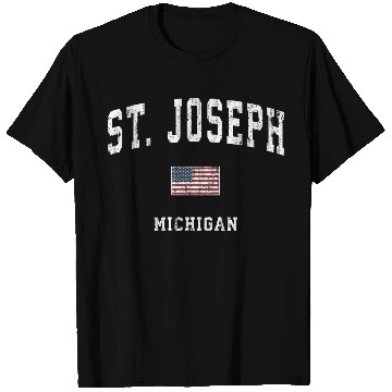Discover St Joseph Michigan Mi Vintage American Flag Sports T Shirts