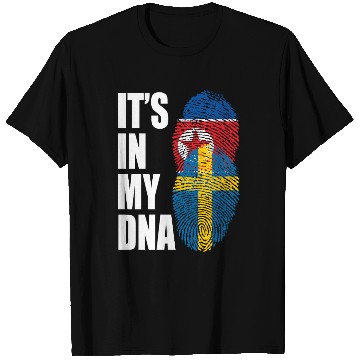 Discover North Korean And Swedish Mix Heritage DNA Flag T Shirts