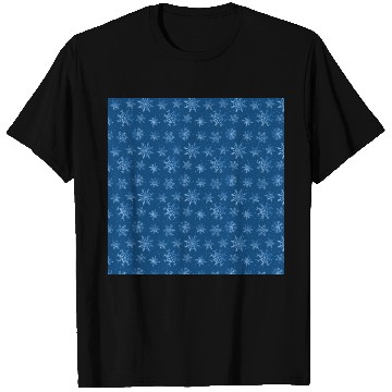 Discover Blue Snowflakes Pattern T Shirts