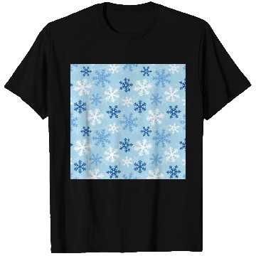 Discover Blue Snowflakes Pattern T Shirts
