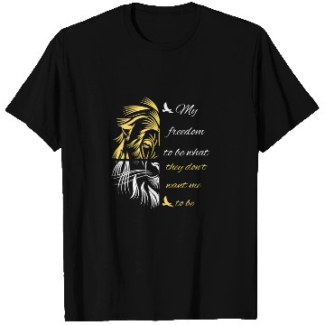 Discover Freedom Saying With Half Lion Face T Shirts
