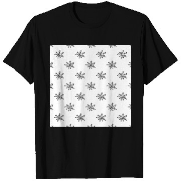 Discover Abstract Snowflakes Pattern White Black T Shirts
