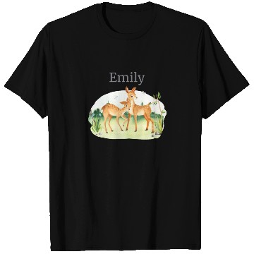 Discover Forest Animal Deer Flowers Name Emily T Shirts