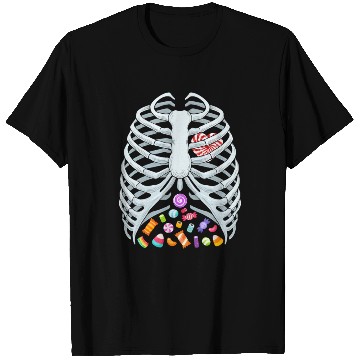 Discover Funny Candy Skeleton Rib Cage Halloween Costume T Shirts