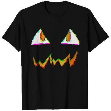 Discover Jack O Lantern Face Glitch T Shirts