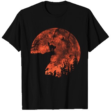 Discover Cat Red Moon trick or treat Bats Forest Halloween T Shirts