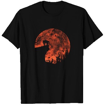 Discover Cat Red Moon trick or treat Bats Forest Funny T Shirts