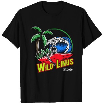 Discover Surfing Skull by Wild Linus Germany T Shirts