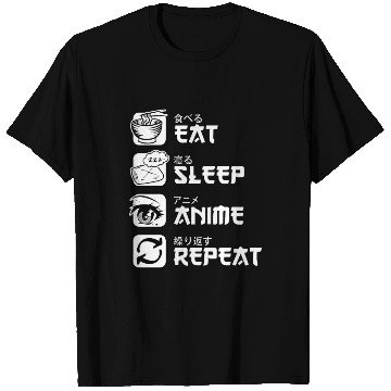 Discover Eat Sleep Anime Repeat Japan Manga T Shirts