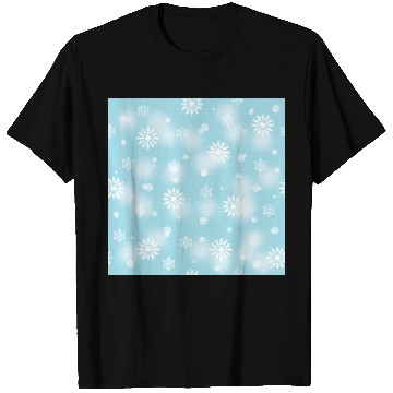 Discover Abstract Blue Snowflakes Pattern T Shirts