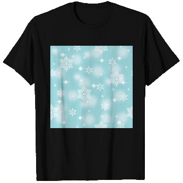 Discover Blue Snowflakes Pattern T Shirts