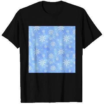 Discover Blue Snowflakes Pattern T Shirts