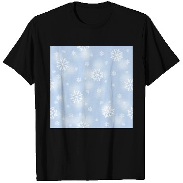 Discover Elegant Blue Snowflakes Pattern T Shirts