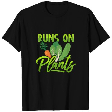 Discover Runs On Plants Plant-Based Vegan Vegetarian T Shirts